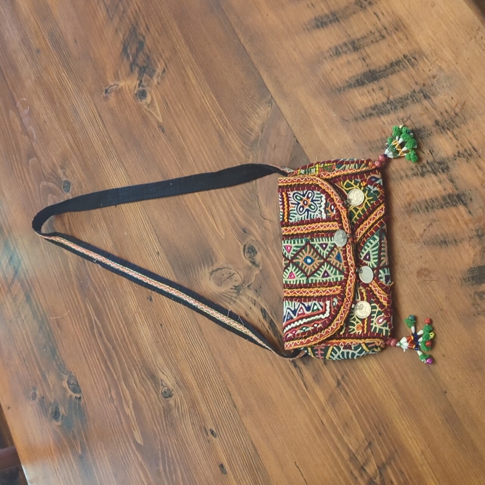 Beaded cross body bag